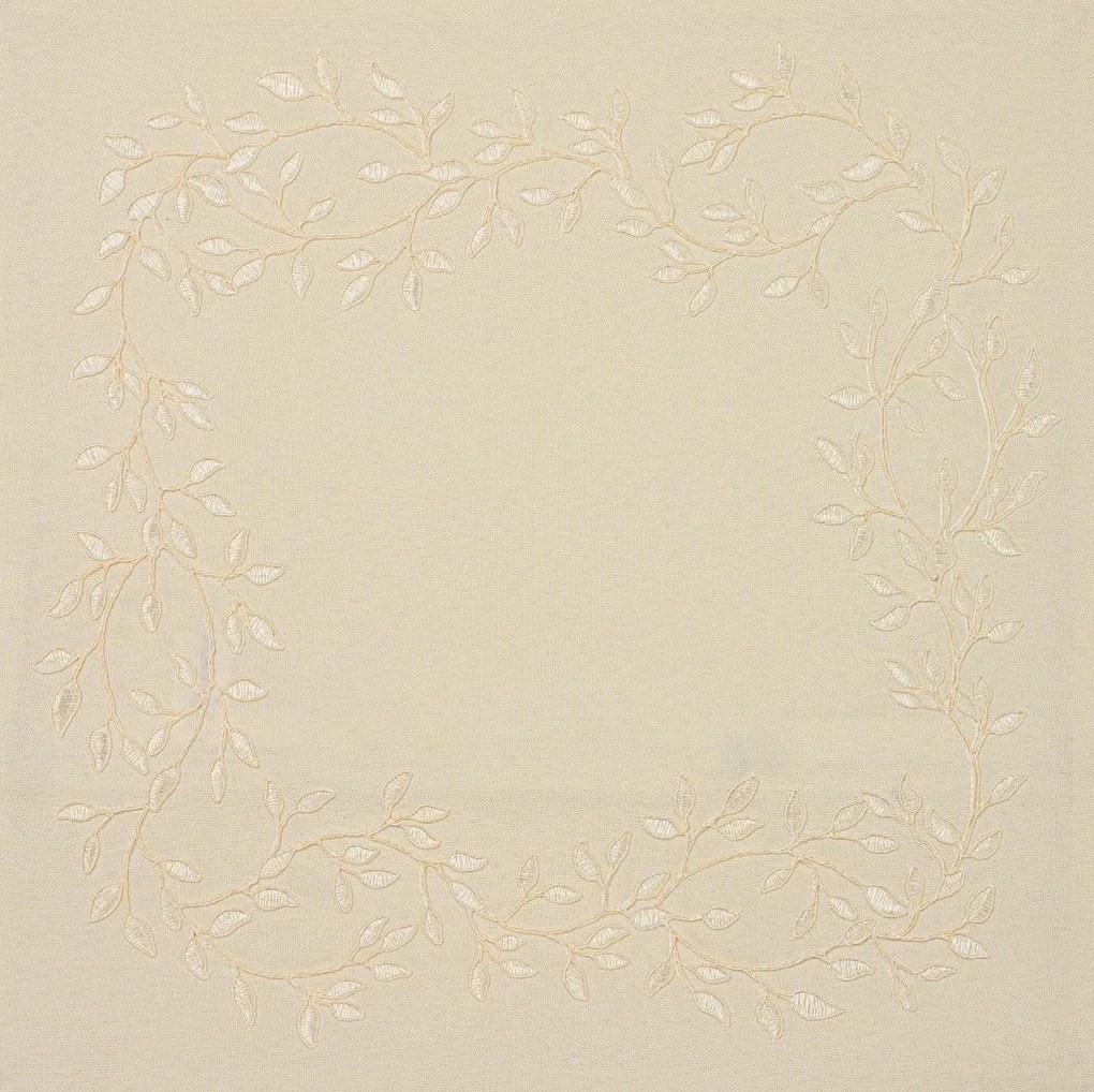 Dekoračná obliečka na vankúš CHAPLET FLORAL 40x40 cm, krémová