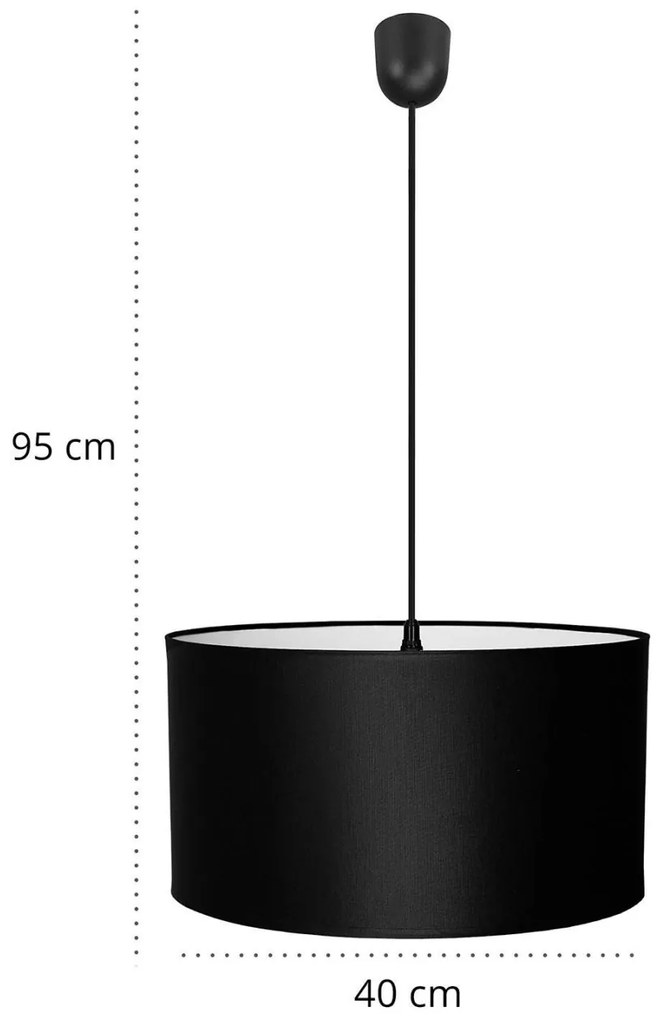 Závesné svietidlo INDIGO, 1x textilné tienidlo (výber zo 7 farieb), (výber z 3 farieb konštrukcie), (fi 40cm), LP