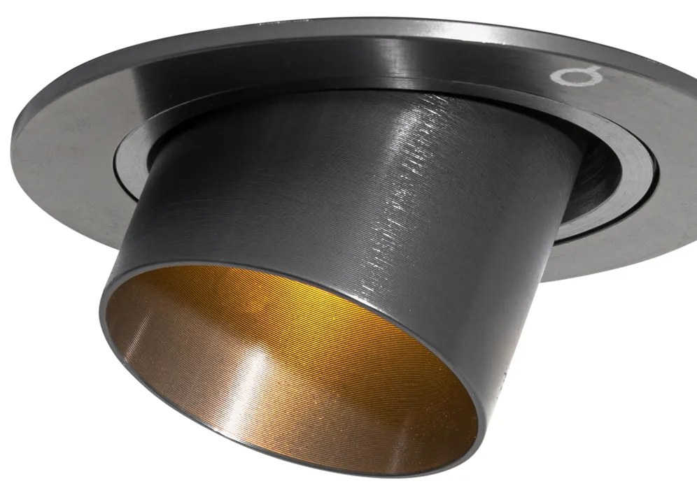 Sada 6 zapustených bodových svetiel Gunmetal GU10 35 mm okrúhle, naklápacie - Installa