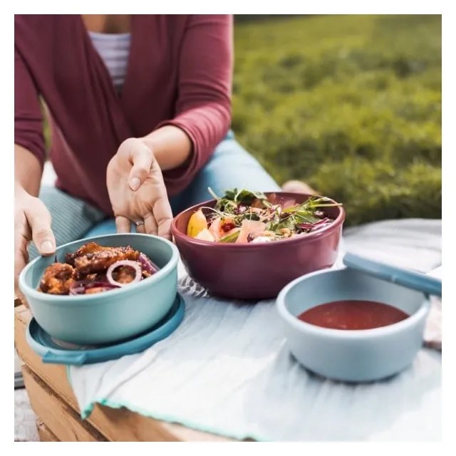 Potravinové škatuľky v súprave 3 ks Nordic black – Mepal