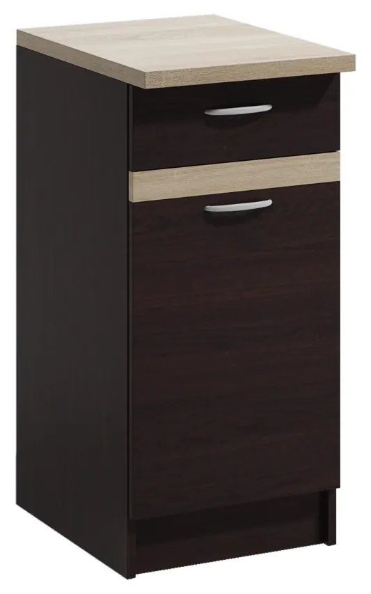 Kuchyňská skříňka Livia 40 cm tmavě hnědá/dub sonoma