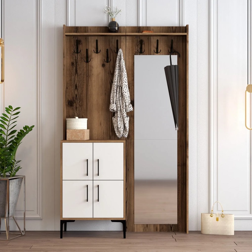 Predsieňová stena Berlin BC - Walnut, White