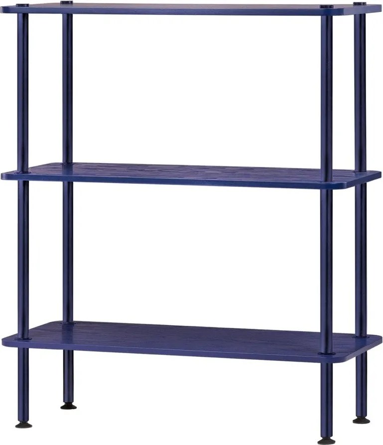 Modrý regál v dekore duba 80x90,5x35 cm Teidi – noo.ma
