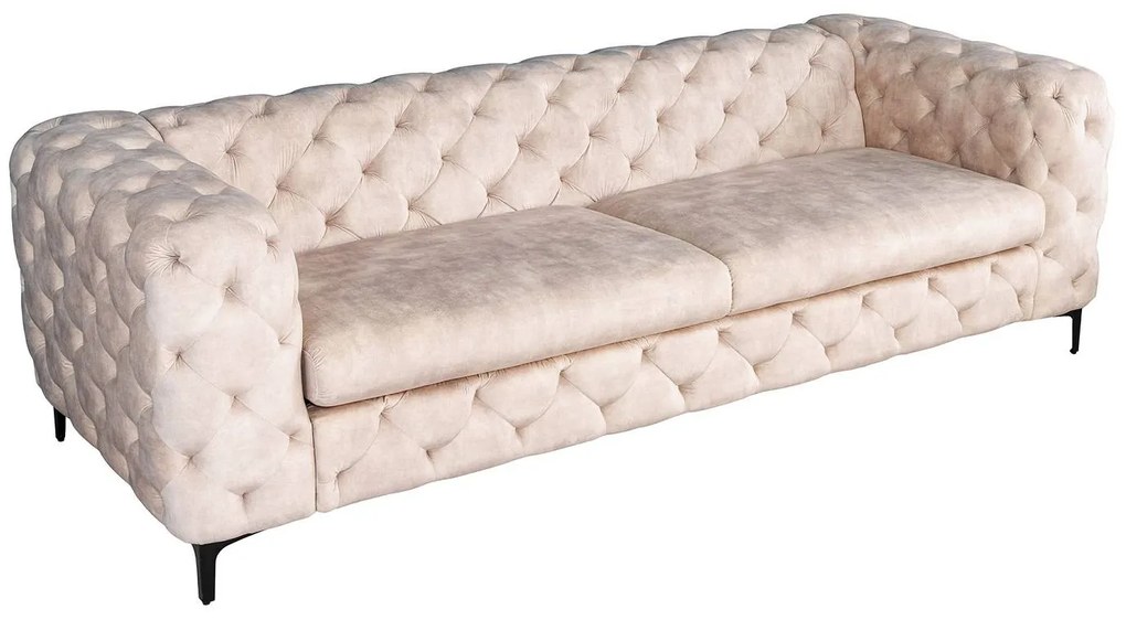 Dizajnová sedačka Rococo 235 cm šampanský zamat