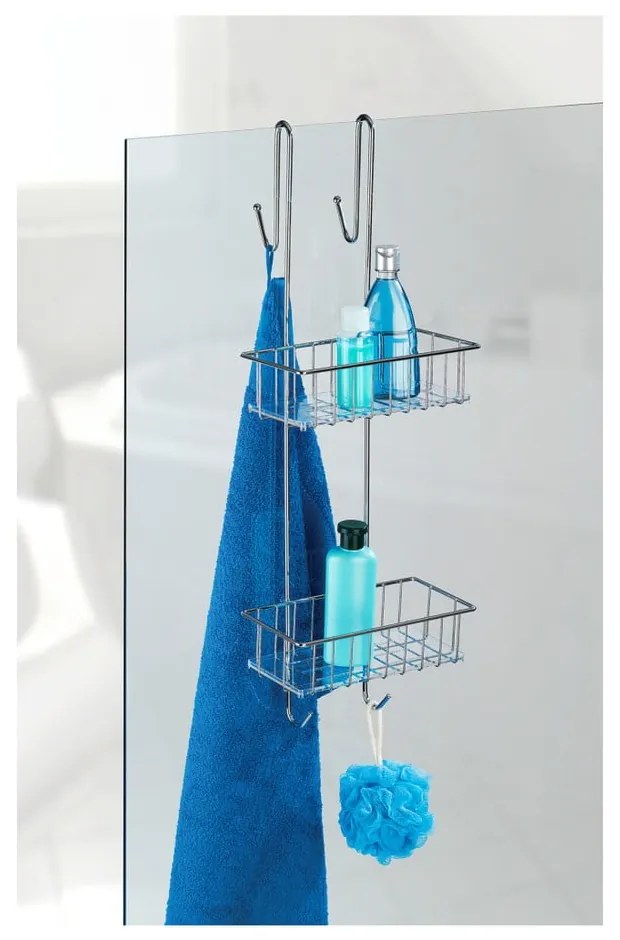 Závesná kúpeľňová dvojposchodová polička Wenko Caddy Alto