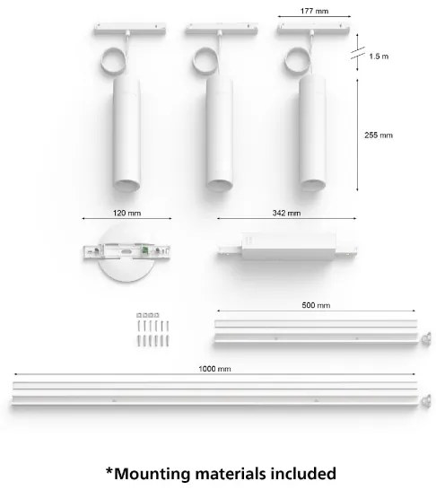 Philips - SADA 3x LED RGB Stmievateľný luster do lištového systému Hue LED RGB/15,6W/230V