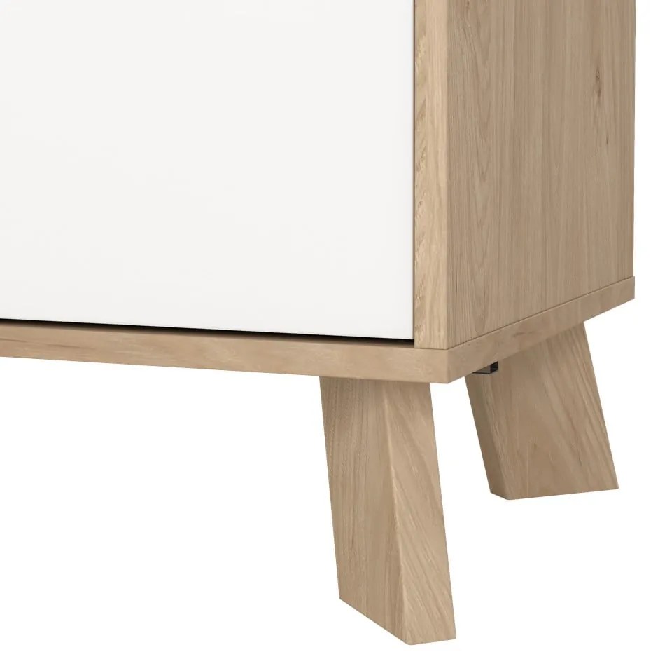 Biela/v prírodnej farbe komoda v dekore duba 99x73x39 cm Ikast – Tvilum