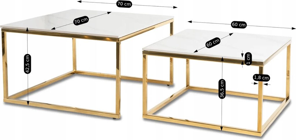 PROXIMA.store - Set konferenčných stolíkov TENOR FARBA: biela