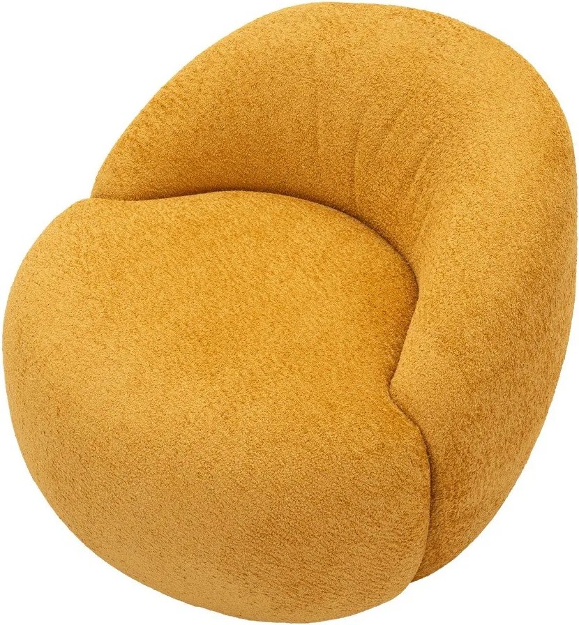 Kreslo z textílie buklé v horčicovej farbe Ginerva – Mauro Ferretti