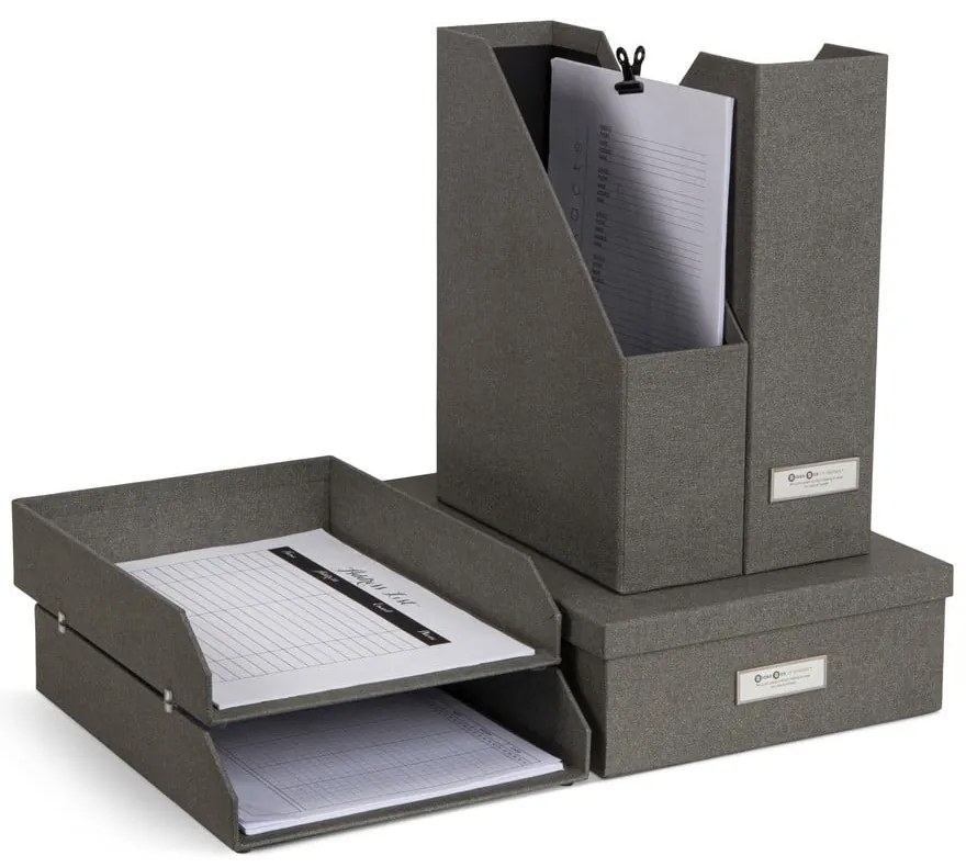 Kartónové organizéry na dokumenty v súprave 5 ks Holger – Bigso Box of Sweden