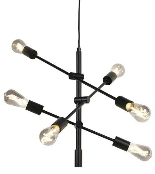 Inteligentné priemyselné závesné svietidlo čierne vrátane 6 WiFi ST64 - Sydney