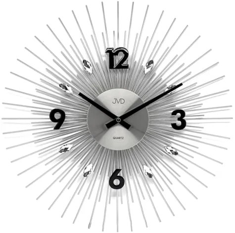 Nástenné dekoračné hodiny JVD HT114.1, 45cm strieborná