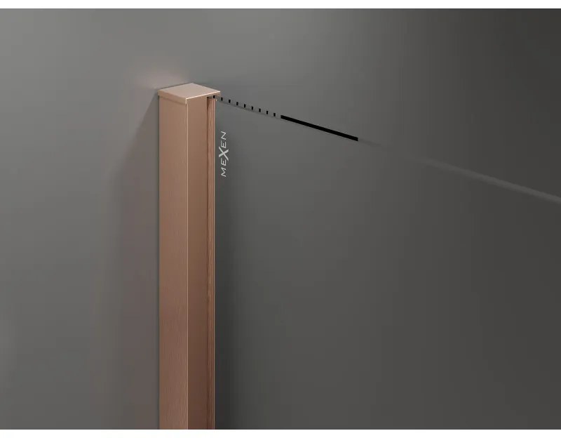 Mexen Velar, posuvné dvere do otvoru 150x200 cm, 8mm číre sklo, medená matná, 871-150-000-01-65
