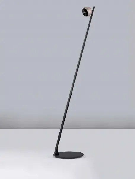 LED stmievateľná champaign zlato-čierna stojaca lampa Lusa