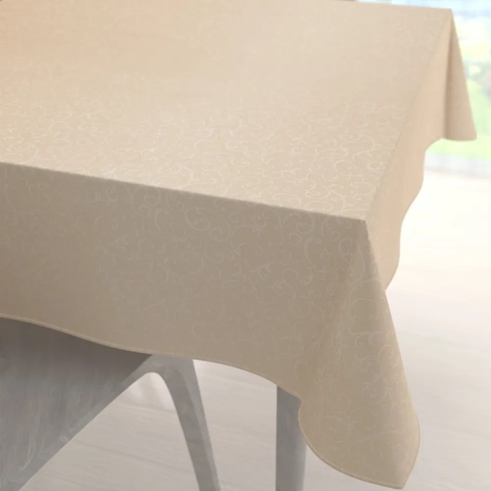 Biante Teflónový štvorcový obrus TF-092 Ornamenty - béžová light 150x150 cm