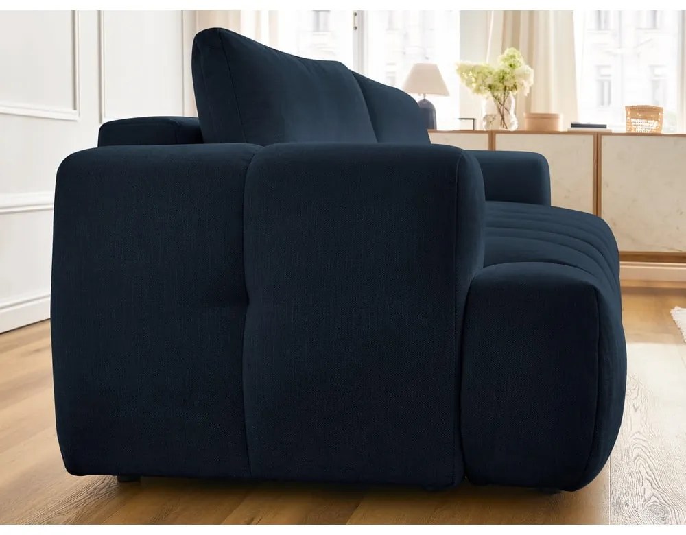 Tmavomodrá rozkladacia/s úložným priestorom pohovka 251 cm Fuji – Bobochic Paris