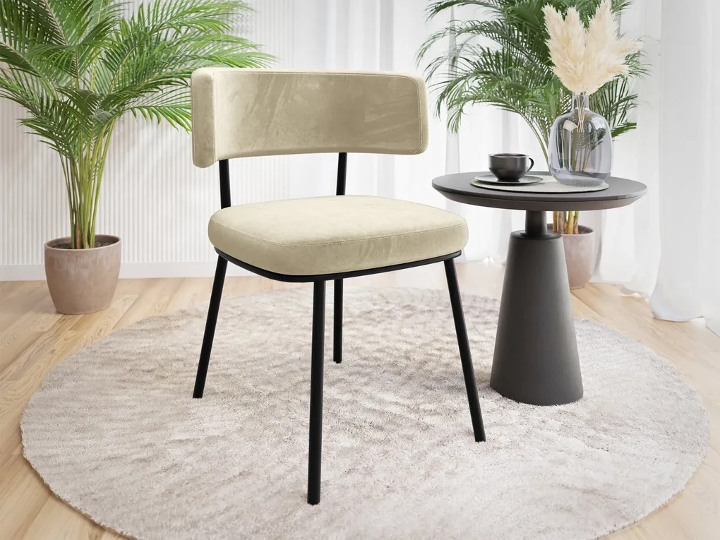 Čalúnená jedálenská stolička Serossa, Dostupné poťahy: Magic Velvet 2209, Farby: čierna