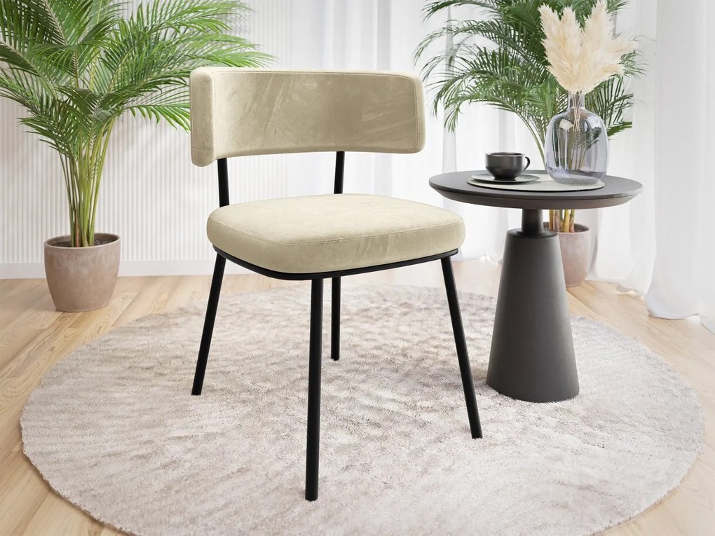Čalúnená jedálenská stolička Serossa, Dostupné poťahy: Magic Velvet 2258, Farby: čierna