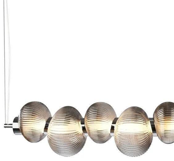 LED luster na lane BOLLA LED/32W/230V lesklý chróm/dýmovo sivá