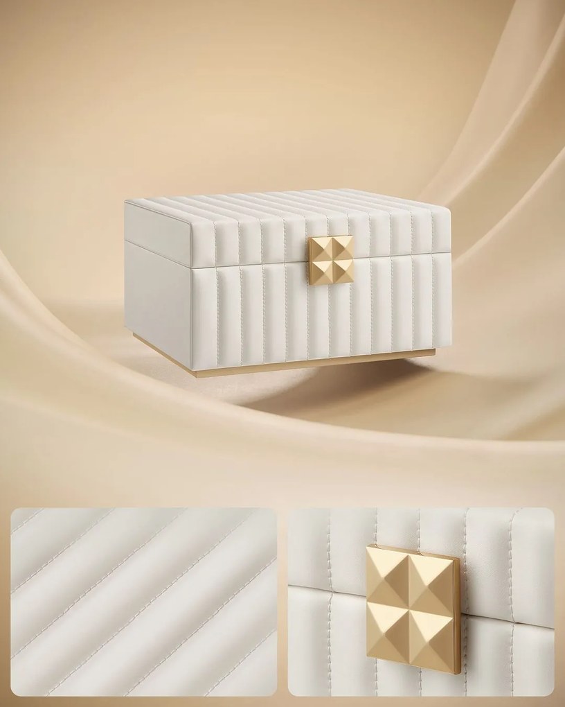 Songmics Šperkovnica Emma, 21,5x24x13,5 cm cm, biela