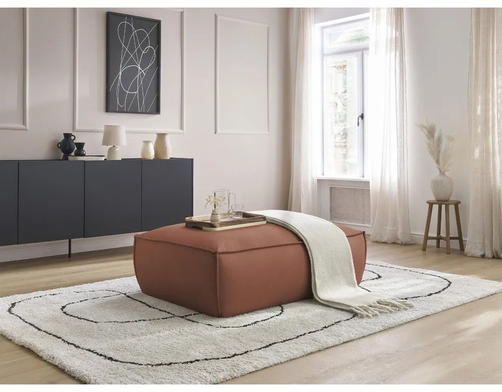 Tmavohnedá podnožka z imitácie kože Boheme – Bobochic Paris