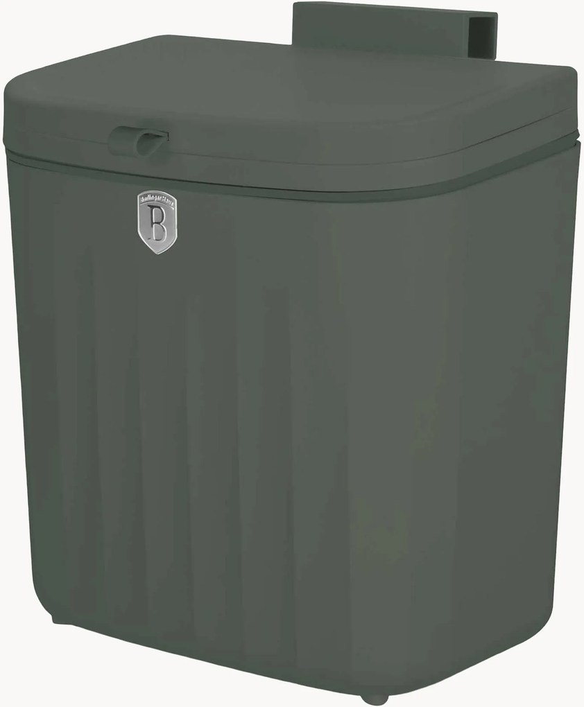 Závesný kuchynský odpadkový kôš Matte Green, 7 l