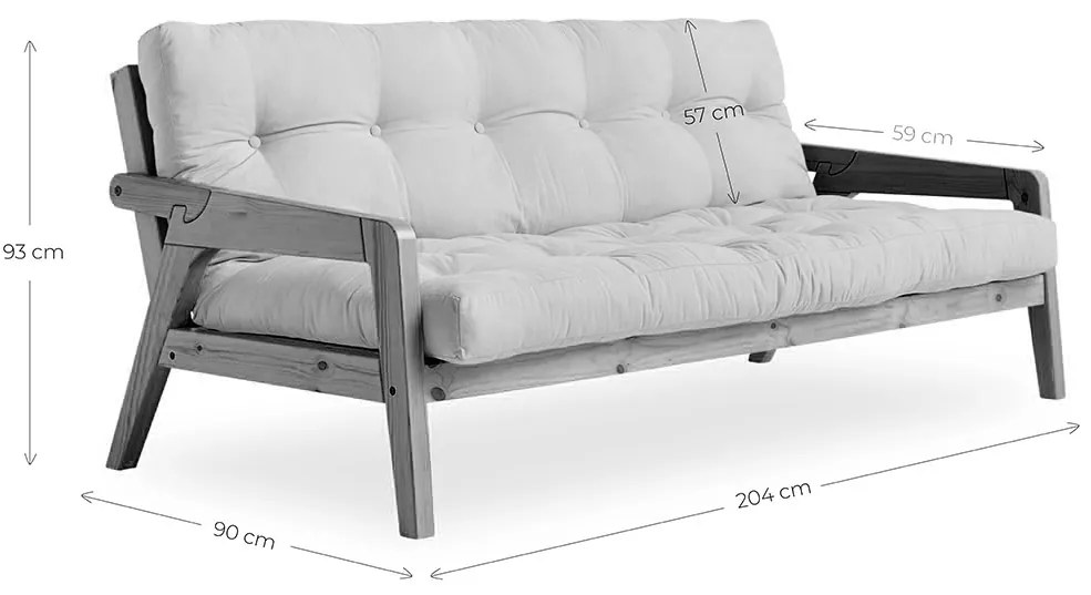 Variabilná pohovka Grab Clear lacquered/Bordeaux 93 × 204 × 90 cm
