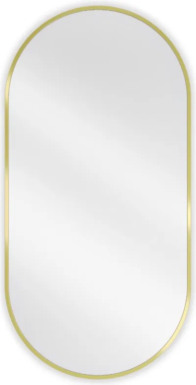 Mexen Loft oválne kúpeľňové zrkadlo 100 x 50 cm, zlatý rám - 9851-100-050-000-50