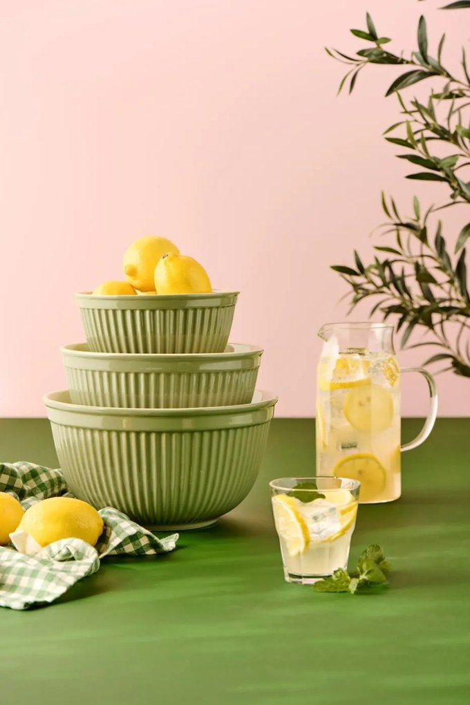 Zelené keramické misy MYNTE WASABI, set 3 ks