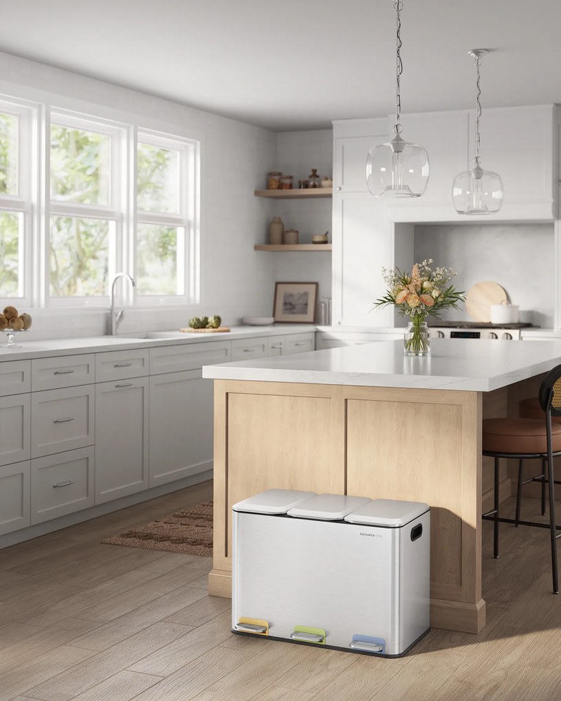 Odpadkový kôš Bliss 3x15 l strieborný