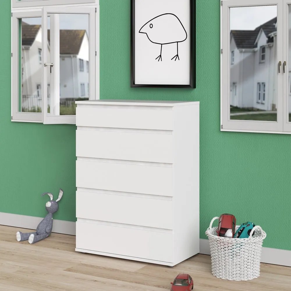 Biela vysoká komoda 77x107 cm Nova – Tvilum