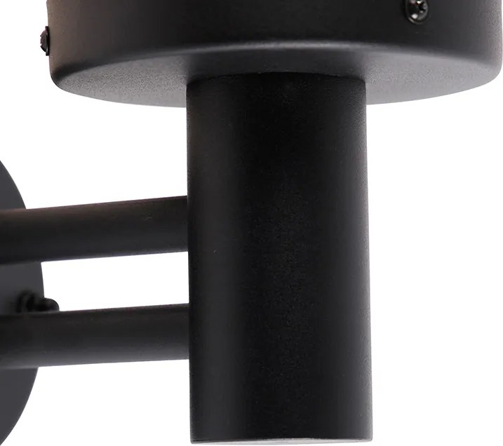 Vonkajšia nástenná lampa čierna s plastovým krytom IP44 z nehrdzavejúcej ocele - Sfera