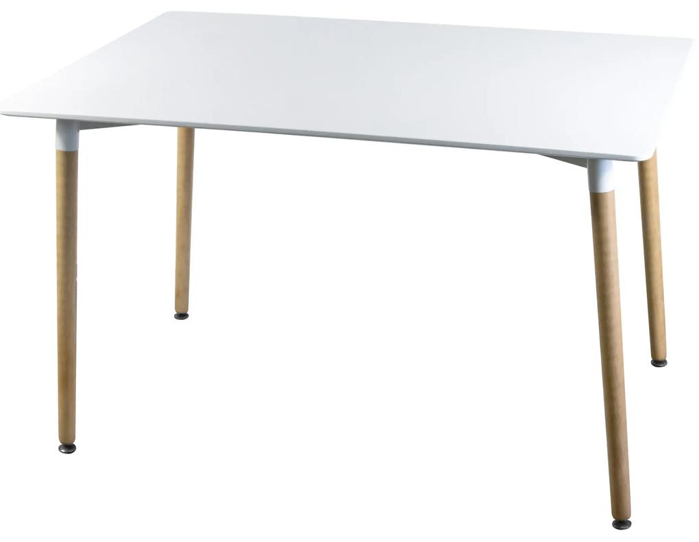Jedálenský stôl v škandinávskom štýle obdĺžnikový - biely