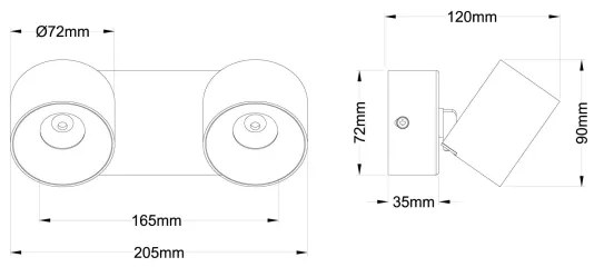 Globo 56961-2S - LED bodové svietidlo RAE 2xLED/6W/230V