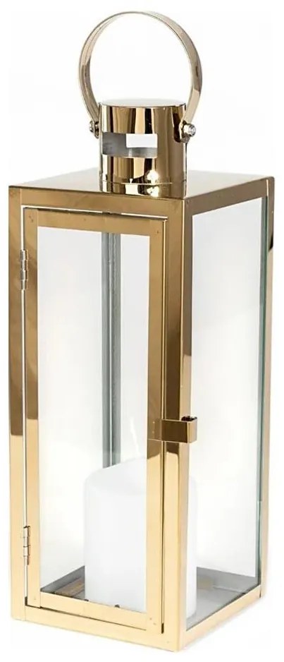 Zlatá dekoratívna lucerna 49 cm