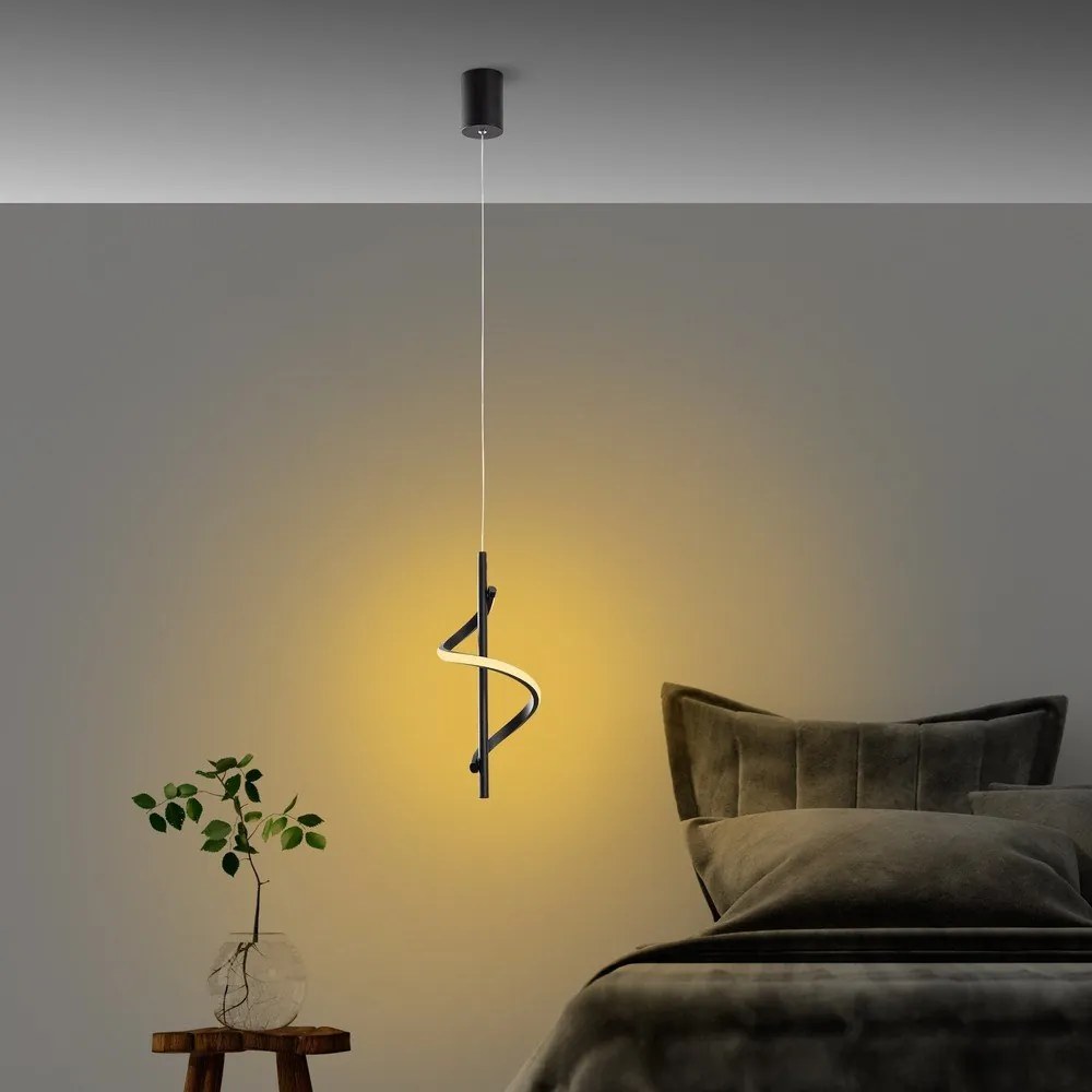 Čierne LED závesné svietidlo ø 16 cm Likma – Opviq lights