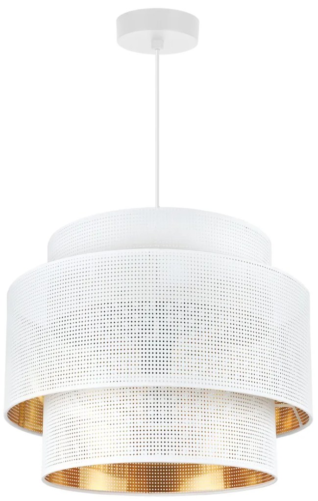 Závesné svietidlo Asti, 1x biele PVC tienidlo, (fi 35cm), g, w