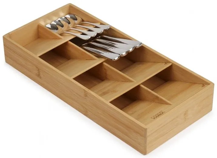 Organizér na príbory, príborník JOSEPH, 50 % úspora miesta, bambus 38 x 17,5 x 6 cm
