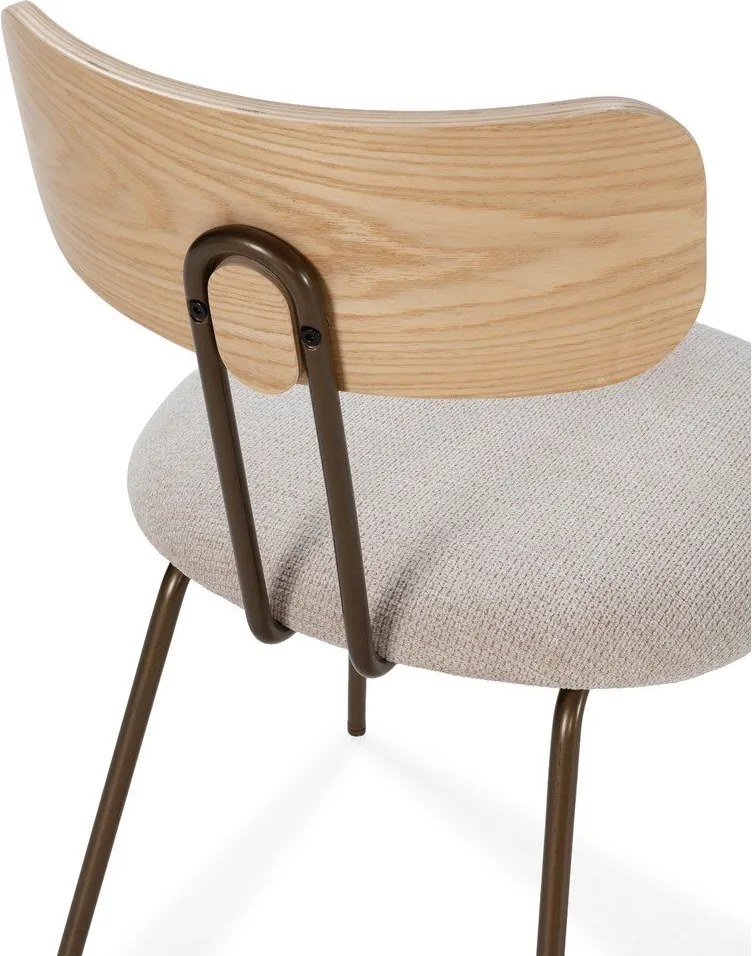 Béžová/v prírodnej farbe čalúnená jedálenská stolička Olimpia – MOME