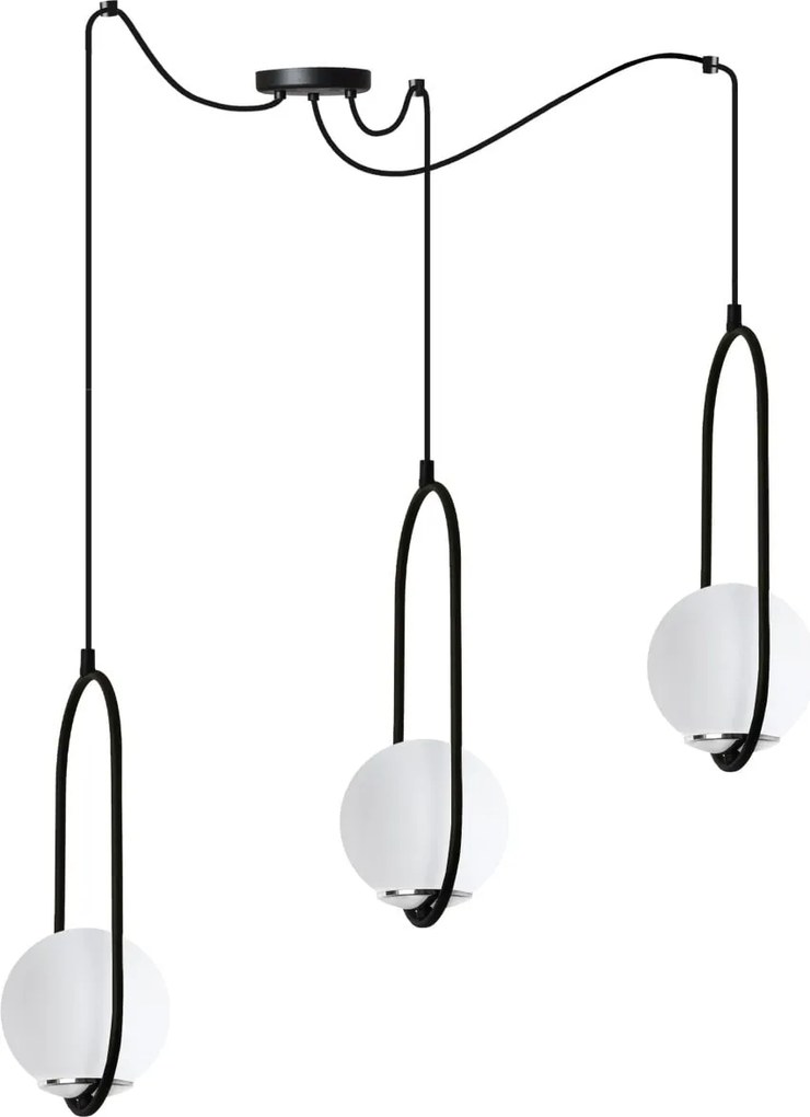 Závesné svietidlo Florence Spider, 3x biele sklenené tienidlo, b/ch, U