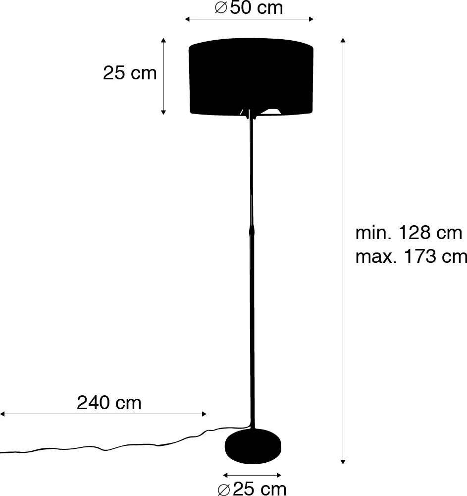Stojaca lampa nastaviteľná zlatá so svetlohnedým tienidlom 50 cm - Parte