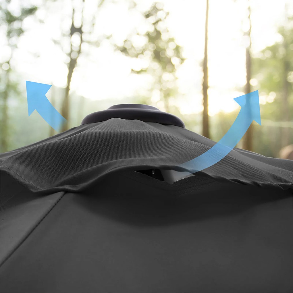 Záhradný slnečník Molat 2,15 m tmavosivý