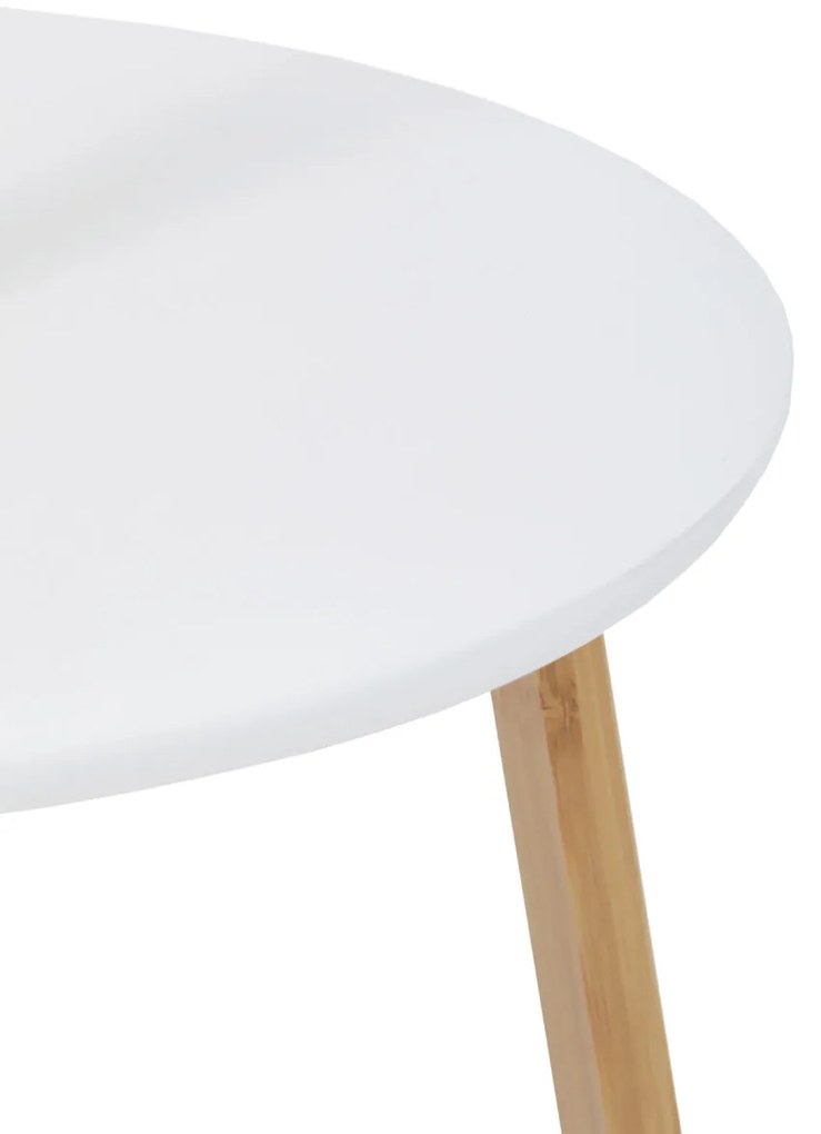 Autronic - Věšák dřevěný stojanový, masiv bambus, bílá barva + přírodní odstín - DR-N1004 WT