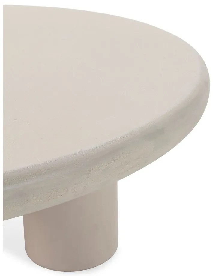 Krémovobiely okrúhly konferenčný stolík v dekore kameňa ø 80 cm Iriel – MOME