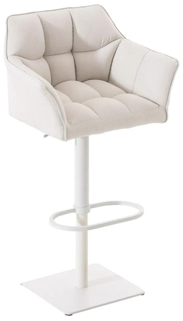 Barová stolička Damas W1 ~ látka, biely rám - Biela