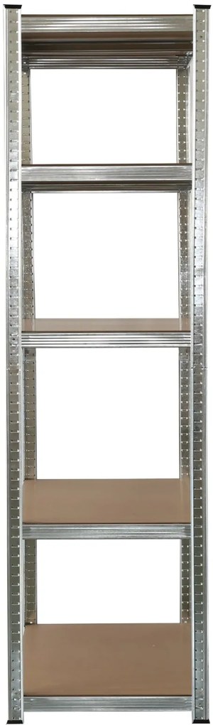 Kovový regál BestBerg BBMS-30 / 120 x 180 x 45 cm / 5 políc / strieborná/hnedá