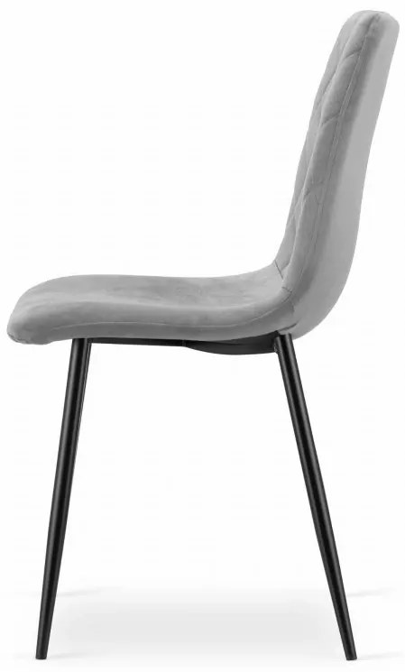 Set 4 kresiel TURIN - svetlosivý zamat