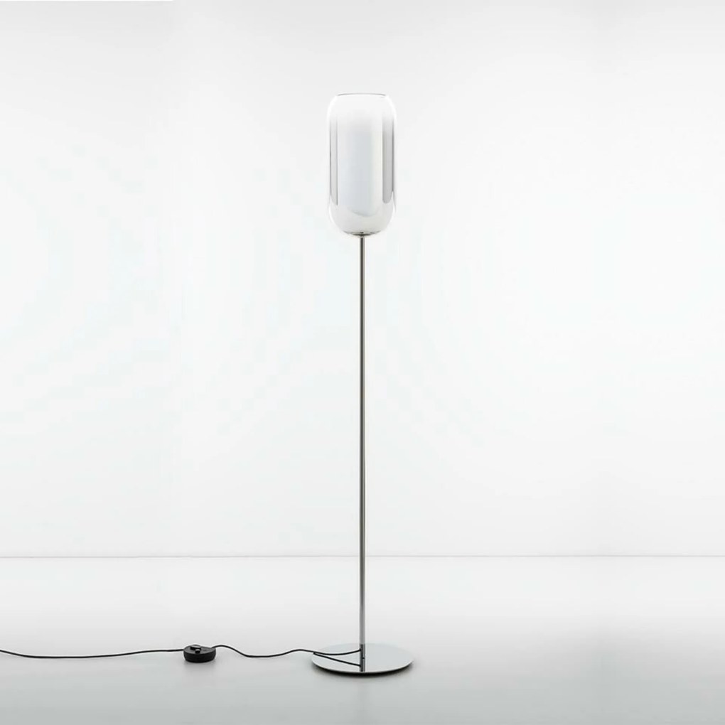 Artemide Gople stojacia lampa, strieborná, 170 cm, E27, dizajnová 1410010A