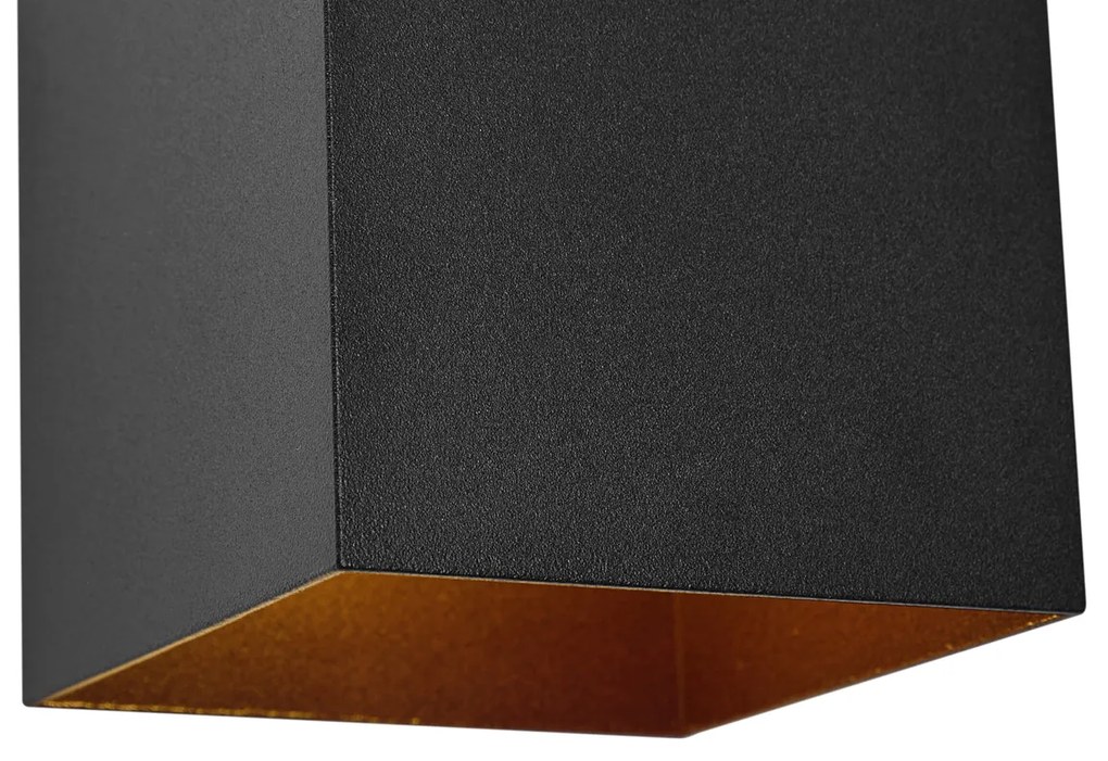 Vonkajšie nástenné svietidlo čierne vrátane LED IP65 solárne - Charlene