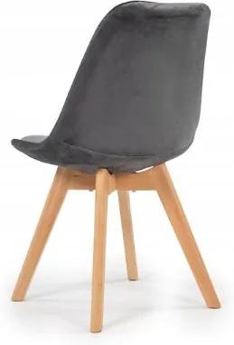 Bestent Jedálenská stolička zamatová škandinávsky štýl Grey Glamor